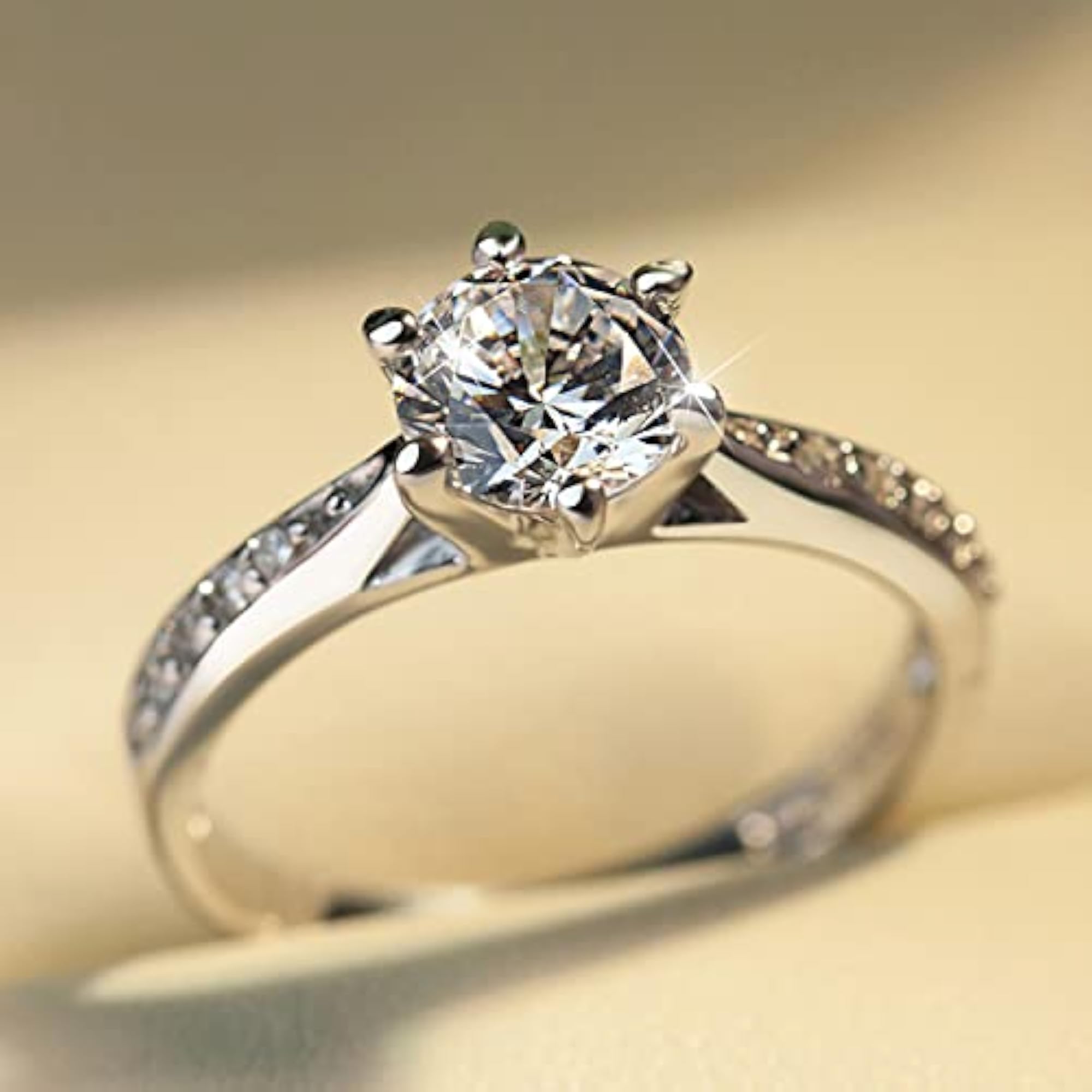 Women's American Diamond Studded Silver Plated Finger Ring, Fashion Wear